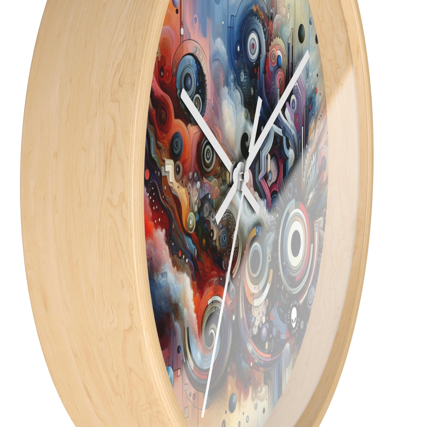 "Flux temporel : un voyage surréaliste à travers des formes abstraites et des couleurs vibrantes" - The Alien Wall Clock Avant-garde Art