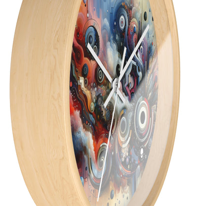 "Temporal Flux: A Surreal Journey through Abstract Shapes and Vibrant Colors" - The Alien Wall Clock Avant-garde Art