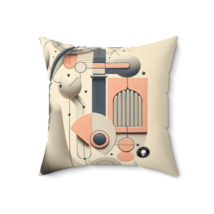 "Tech-Nature Fusion: An Artistic Exploration"- The Alien Spun Polyester Square Pillow Conceptual Art