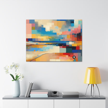 "Sunset Serenity : Peinture de champs de couleurs pastel doux" - La peinture de champs de couleurs Alien Canva