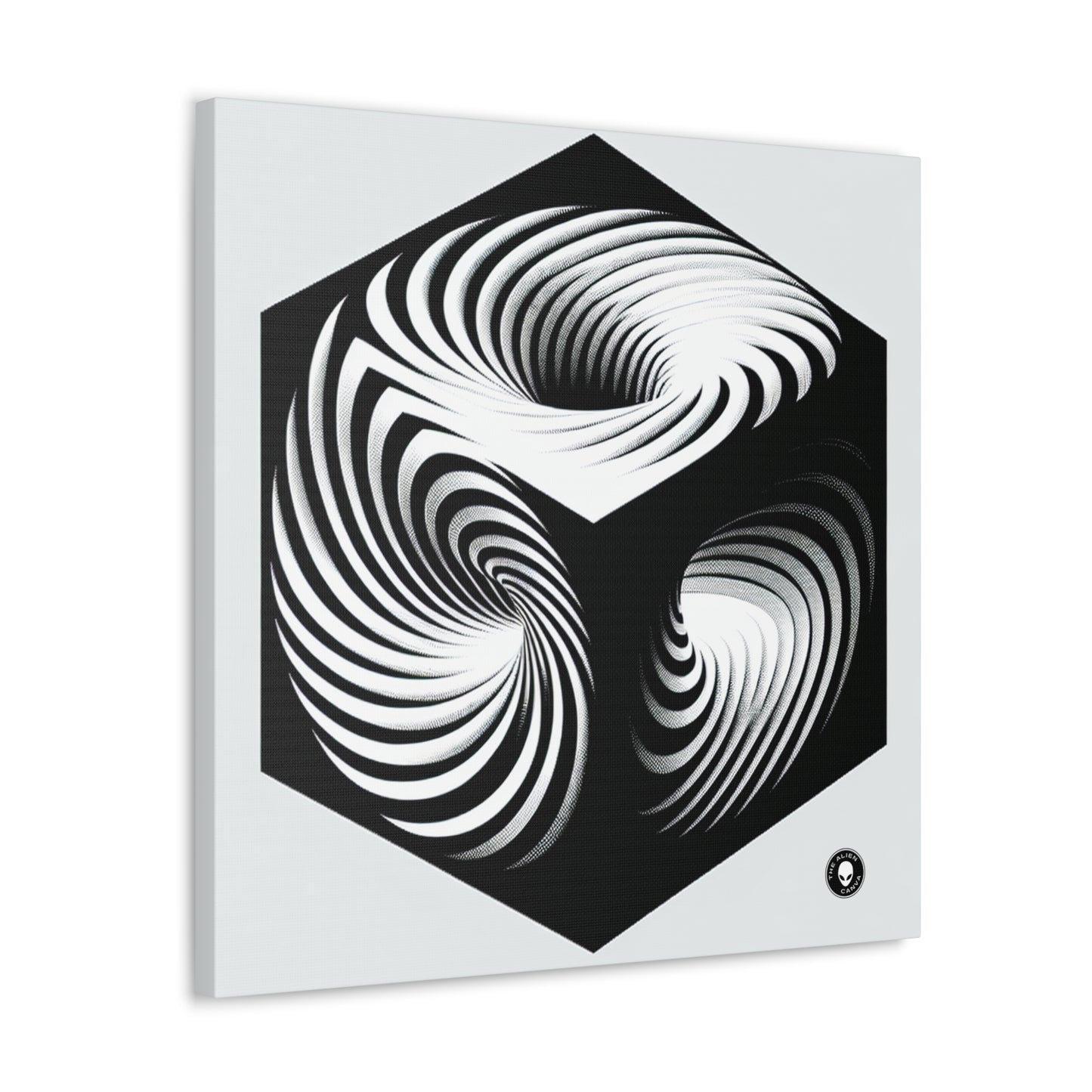 "Convolutional Cube: An Optical Illusion of Unceasing Movement" - The Alien Canva Op Art