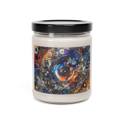 "Percepción distorsionada: un comentario posmoderno sobre la realidad" - The Alien Scented Soy Candle 9oz Postmodern Art