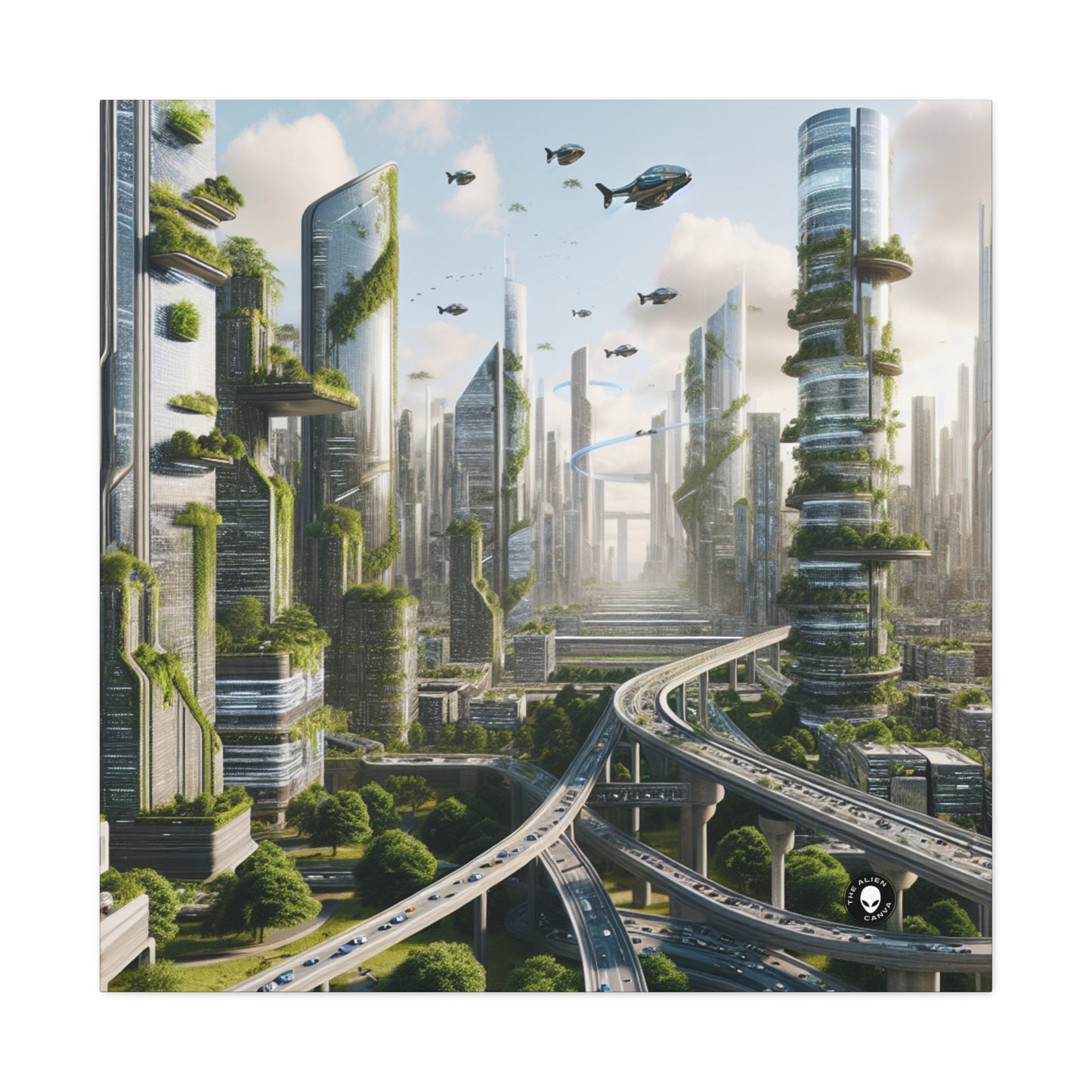 « La reconquête de la nature : un paysage urbain futuriste » - The Alien Canva