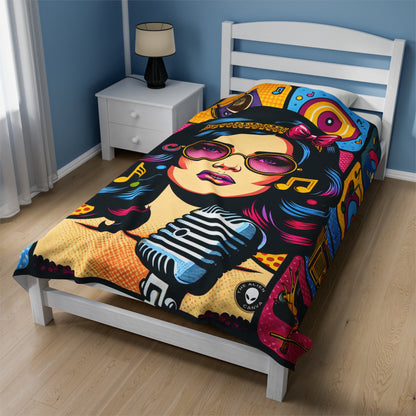 "Celebrando la iconografía pop: un retrato retrospectivo" - The Alien Velveteen Plush Blanket Pop Art