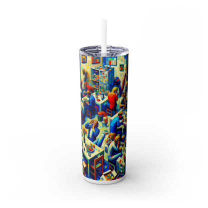 "Subway Soliloquy" - The Alien Maars® Skinny Tumbler with Straw 20oz Stuckism