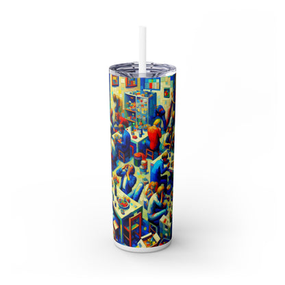 "Subway Soliloquy" - The Alien Maars® Skinny Tumbler avec paille 20oz Stuckism