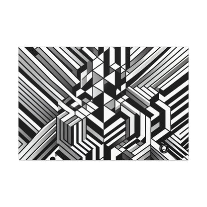 "Perception in Motion: A Mind-Bending Op Art Masterpiece" - The Alien Canva Op Art