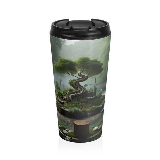"Renewal Recycled: An Interactive Environmental Sculpture" - The Alien Stainless Steel Travel Mug Environmental Sculpture