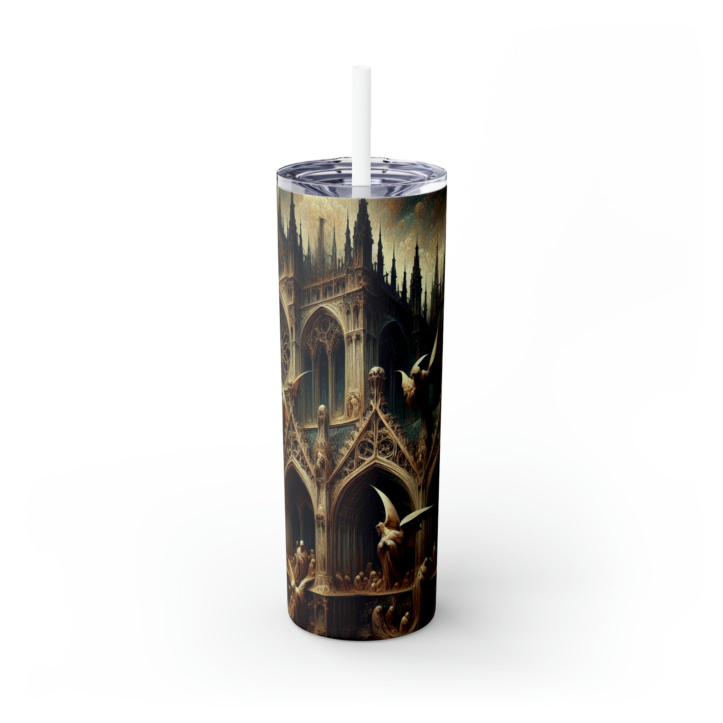 - The Alien Maars® Skinny Tumbler with Straw 20oz Gothic Art