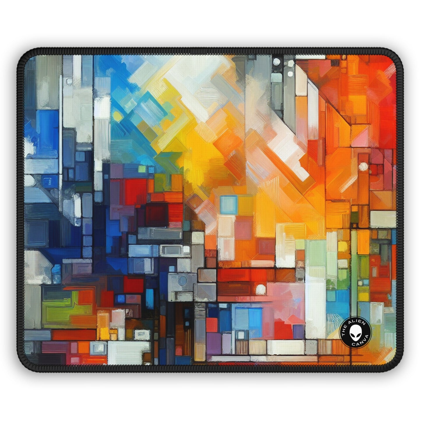 "Progreso optimista: una obra de arte abstracta" - The Alien Gaming Mouse Pad Arte abstracto