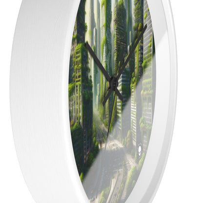 "Nature's Resurgence: A Futuristic Cityscape" - The Alien Wall Clock