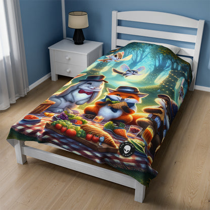 "Hats Off in the Enchanted Forest" - The Alien Velveteen Plush Blanket