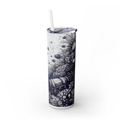 "Encanto submarino: el tesoro escondido" - Vaso delgado con pajita de 20 oz de Alien Maars®