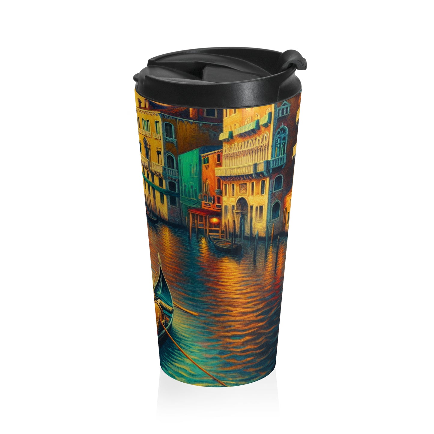 "Venetian Dreaming" - Taza de viaje de acero inoxidable alienígena estilo escuela veneciana