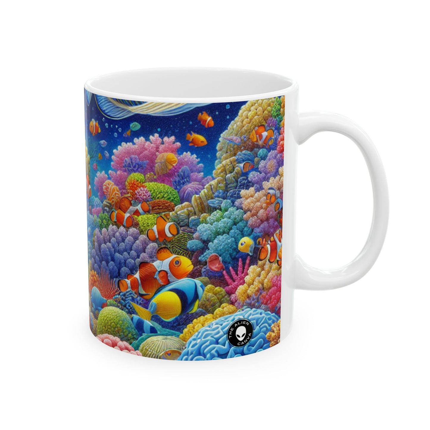 « Paradis tropical : Pays des merveilles sous-marin » – Tasse en céramique Alien 11 oz