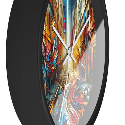 "Urban Ecosystem: A Graffiti Fusion" - The Alien Wall Clock Graffiti Art