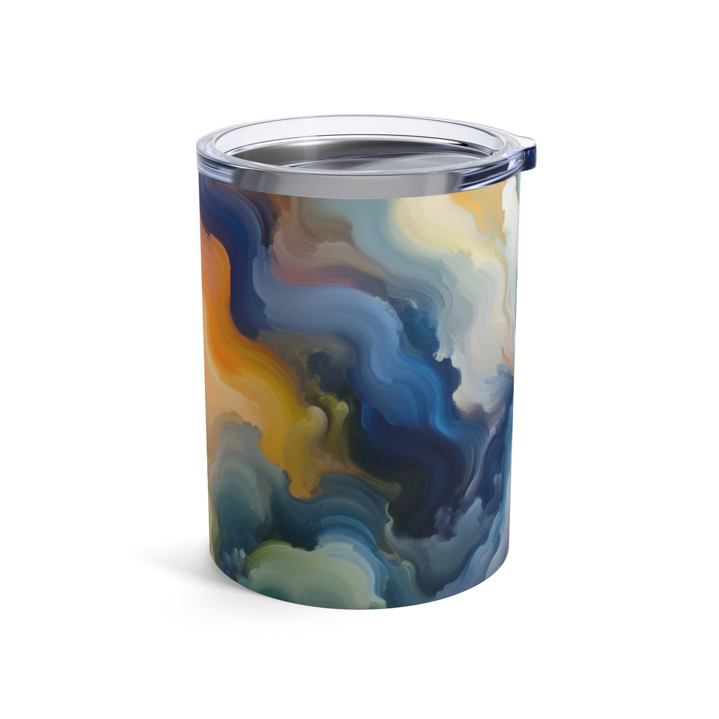 « Réflexions au coucher du soleil : une peinture de champ de couleur sereine » - La peinture de champ de couleur Alien Tumbler 10oz