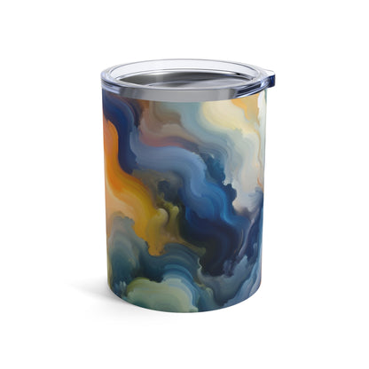 "Reflejos del atardecer: una pintura de campo de color sereno" - The Alien Tumbler 10oz Pintura de campo de color