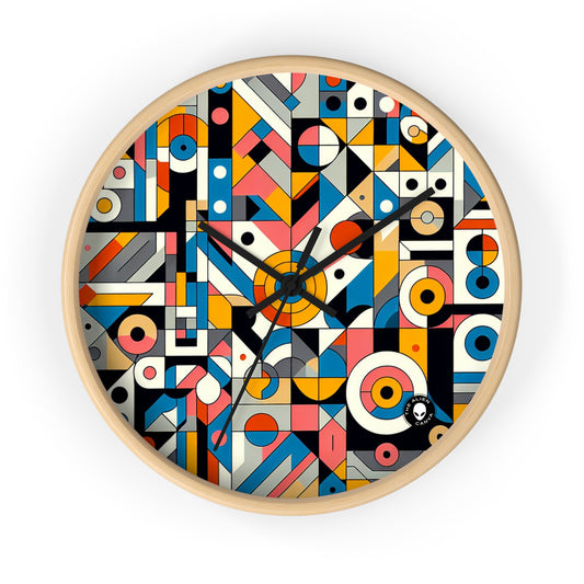 "Cityscape Ignited" - El reloj de pared alienígena Abstracción geométrica