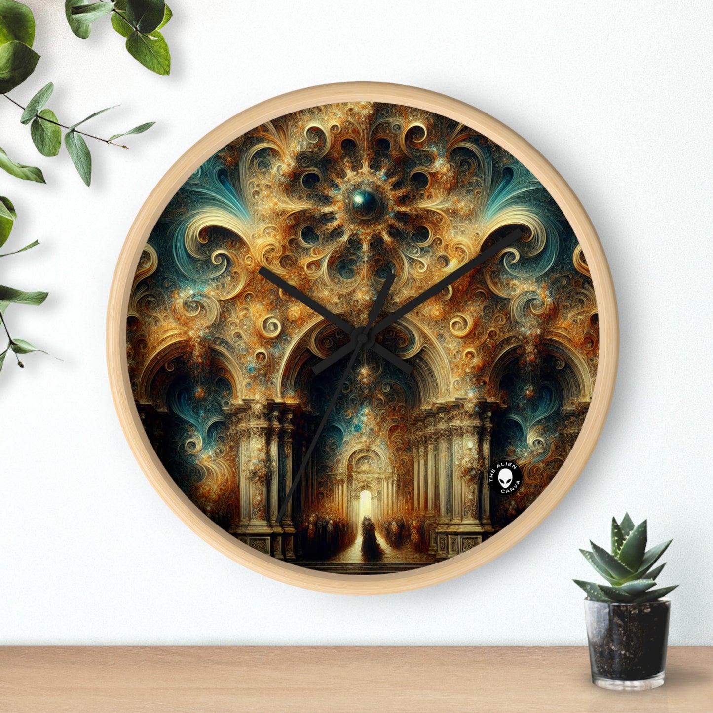 "Opulent Feasting: A Baroque Banquet" - The Alien Wall Clock Baroque