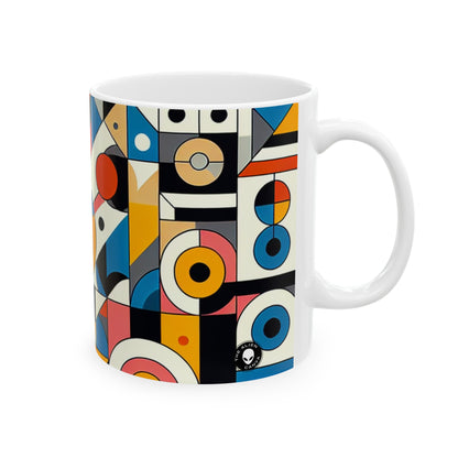 "Cityscape Ignited" - The Alien Ceramic Mug 11oz Geometric Abstraction