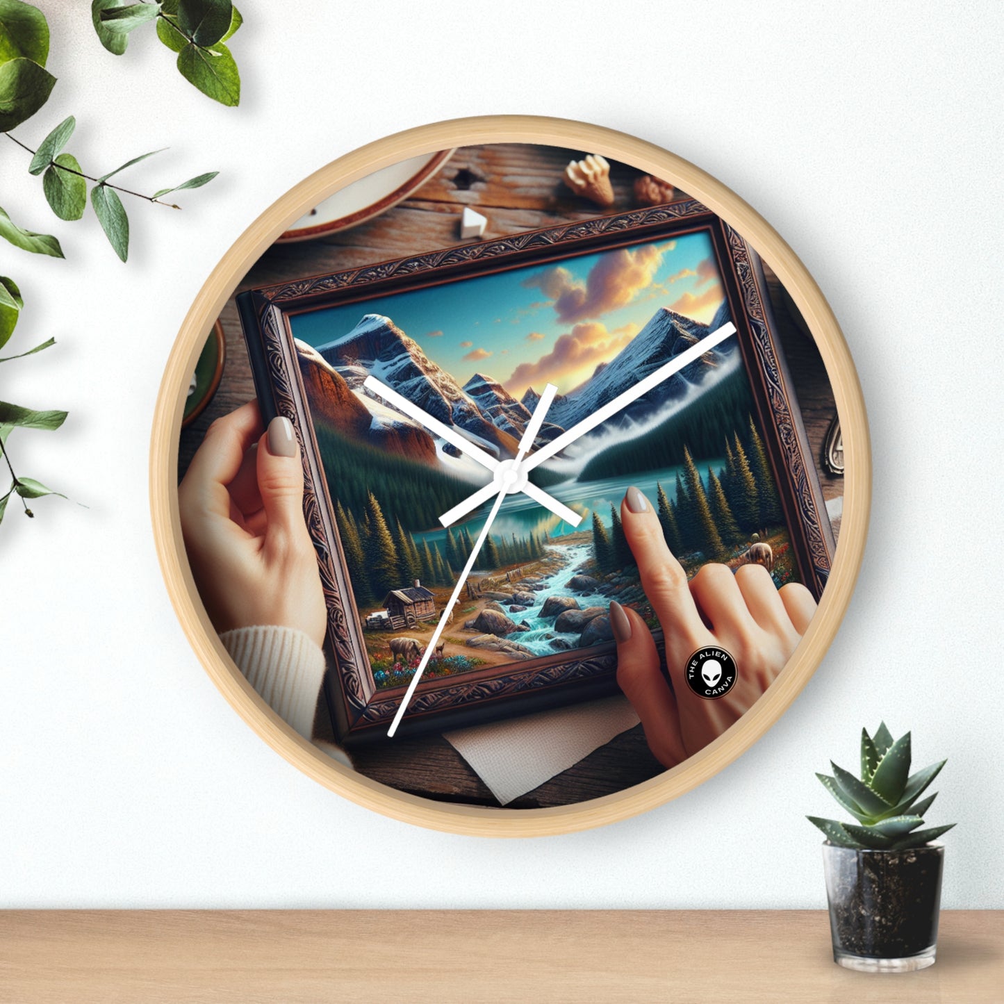 "The Mosaic Portrait: Unveiling Photorealism Through Fragmented Beauty" - The Alien Wall Clock Photorealism