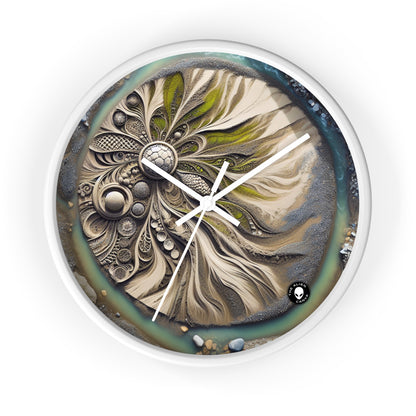 "Sandy Symphony: A Colorful Stone Mosaic on the Beach" - The Alien Wall Clock Land Art