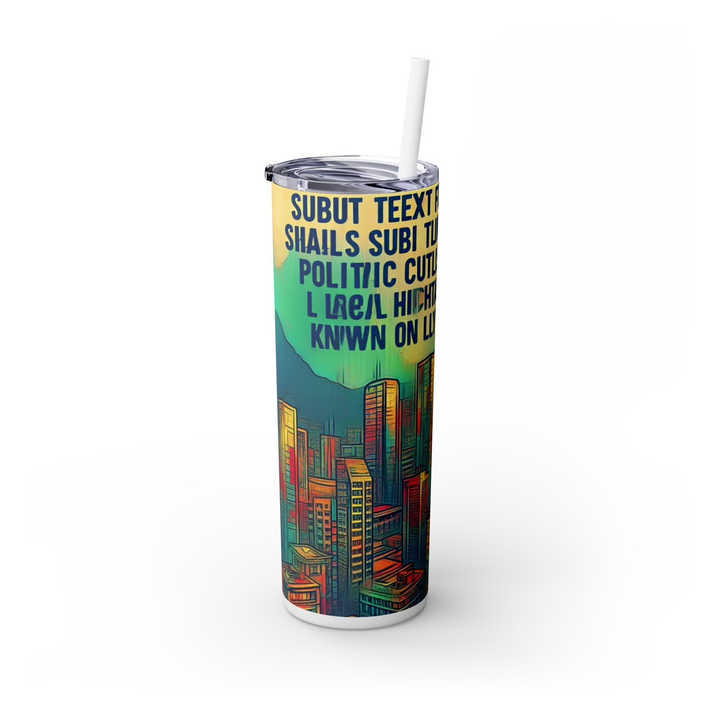 "Mythe urbain : la fusion vibrante du Street Art" - The Alien Maars® Skinny Tumbler avec paille 20oz Street Art