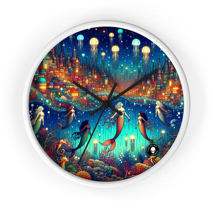 "Glowing Jellyfish City: A Whimsical Underwater World" - The Alien Wall Clock