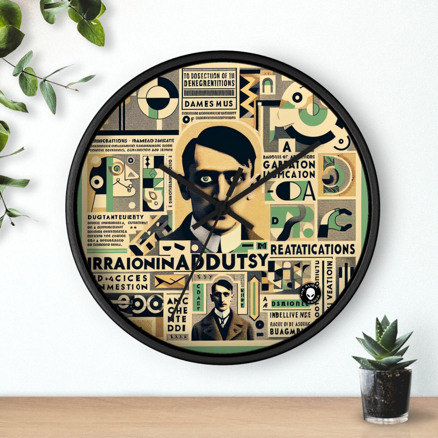 "Cacophony of Mundane Madness: A Dadaist Collage" - The Alien Wall Clock Dadaism