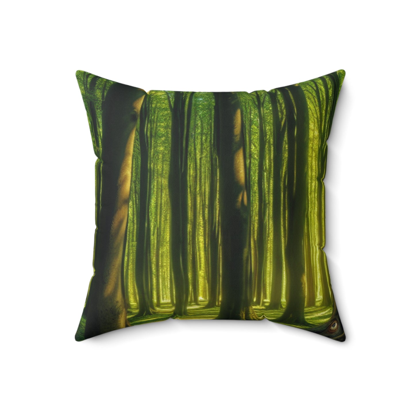 "The Watchful Forest: The Enchanted Doorway"- The Alien Spun Polyester Square Pillow