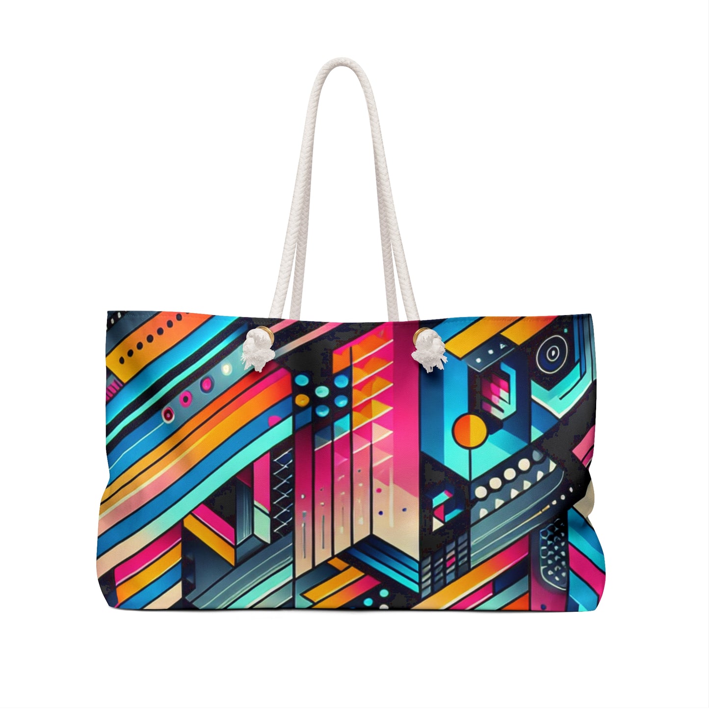 Neon Geometry - The Alien Weekender Bag Digital Art Style