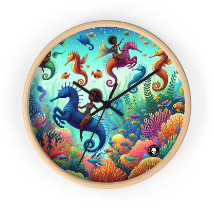 Royaume aquatique enchanté : sirènes et hippocampes - L'horloge murale extraterrestre