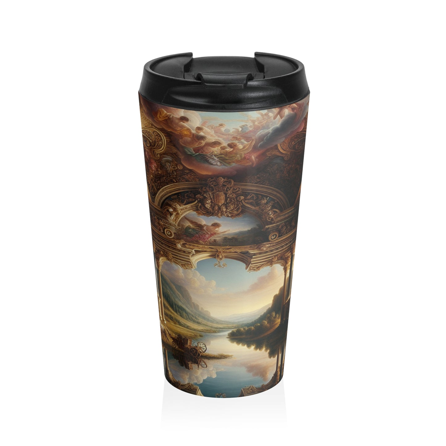 "Una odisea neorrenacentista: un panorama moderno" - Taza de viaje de acero inoxidable The Alien Renaissance Art