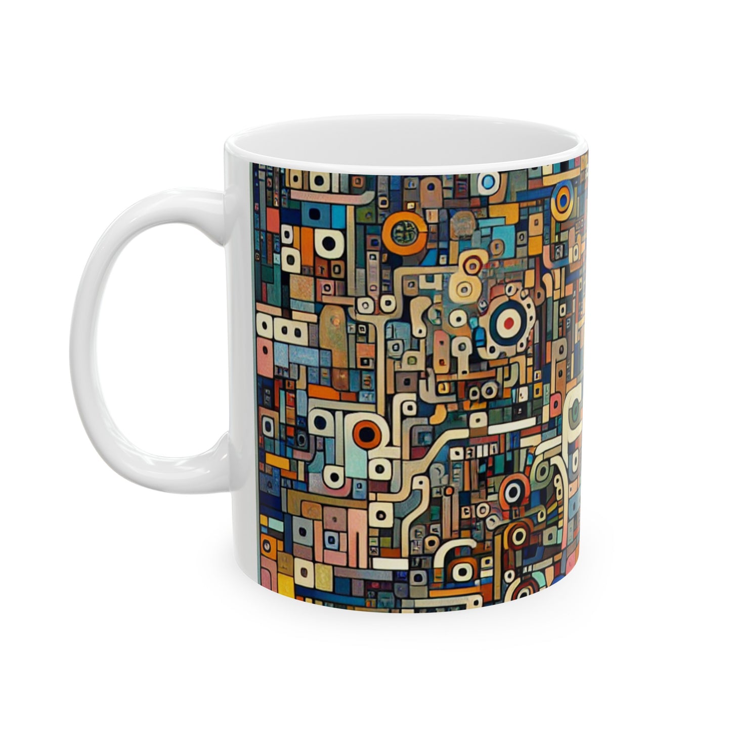 "Neon Nights: Art Brut Reflection of Urban Chaos" - The Alien Ceramic Mug 11oz Art Brut