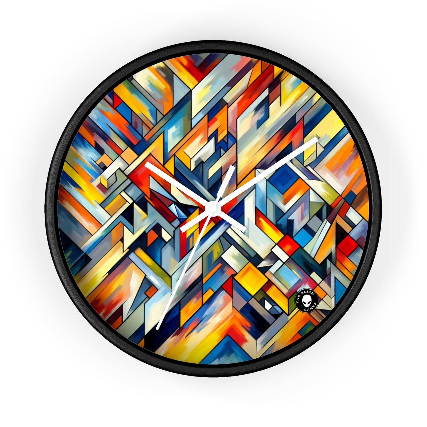 "Night Pulse: A Cubo-Futurist Cityscape" - The Alien Wall Clock Cubo-Futurism