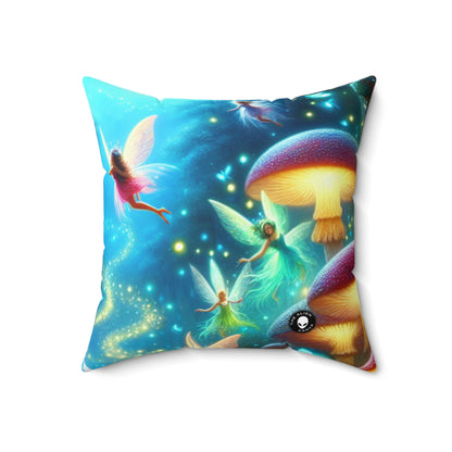 "Fairy Dance in the Glowing Forest"- The Alien Spun Polyester Square Pillow