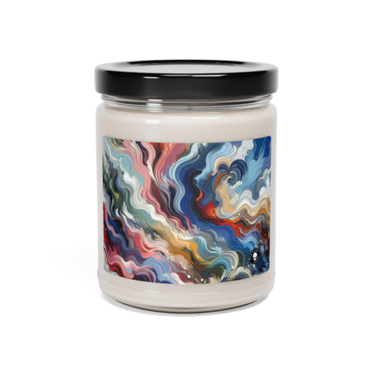 « Sunrise Serenity : Une peinture abstraite inspirée par le renouveau » - La bougie de soja parfumée Alien 9oz Abstraction lyrique