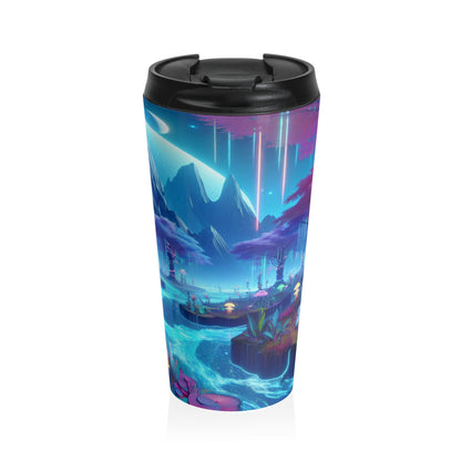 "Dreamscape Odyssey" - The Alien Stainless Steel Travel Mug Virtual Reality Art