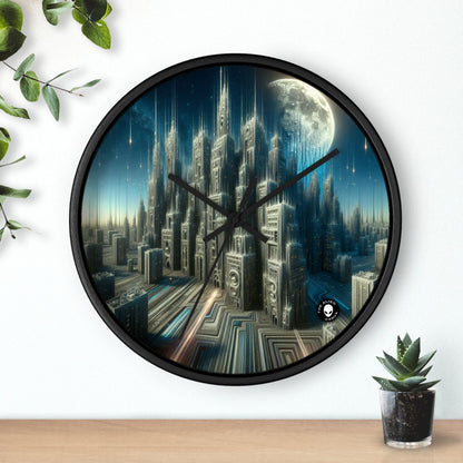 "Nighttime Cityscape Melt" - The Alien Wall Clock