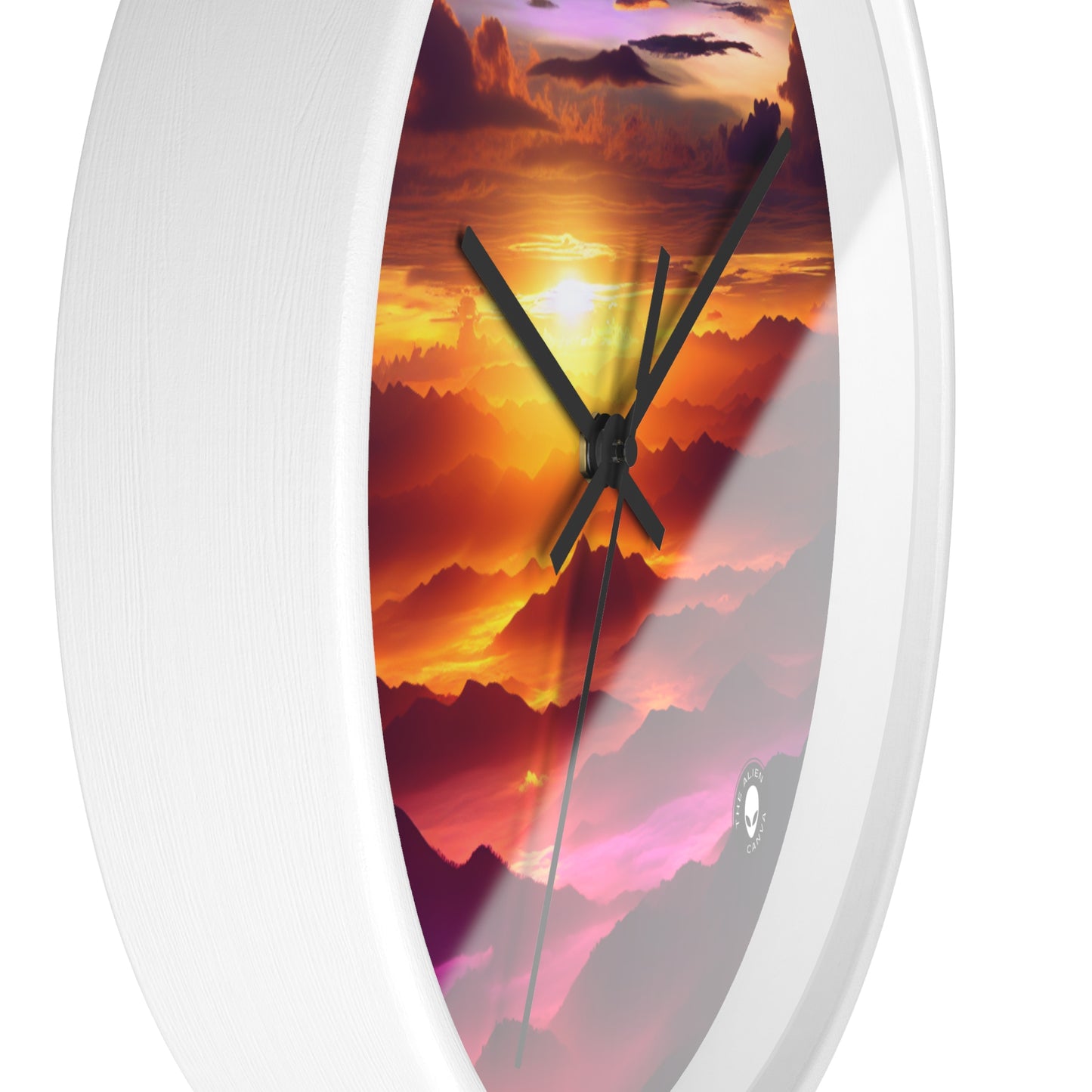 "Dawning Peaks: A Mountain Sunrise" - The Alien Wall Clock