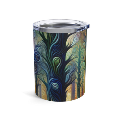 "Bosque arcoíris encantado" - Vaso extraterrestre de 10 oz