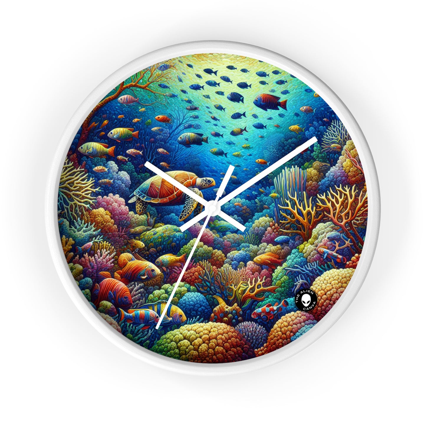 "Marine Paradise: Colorful Coral Reef Wildlife" - The Alien Wall Clock