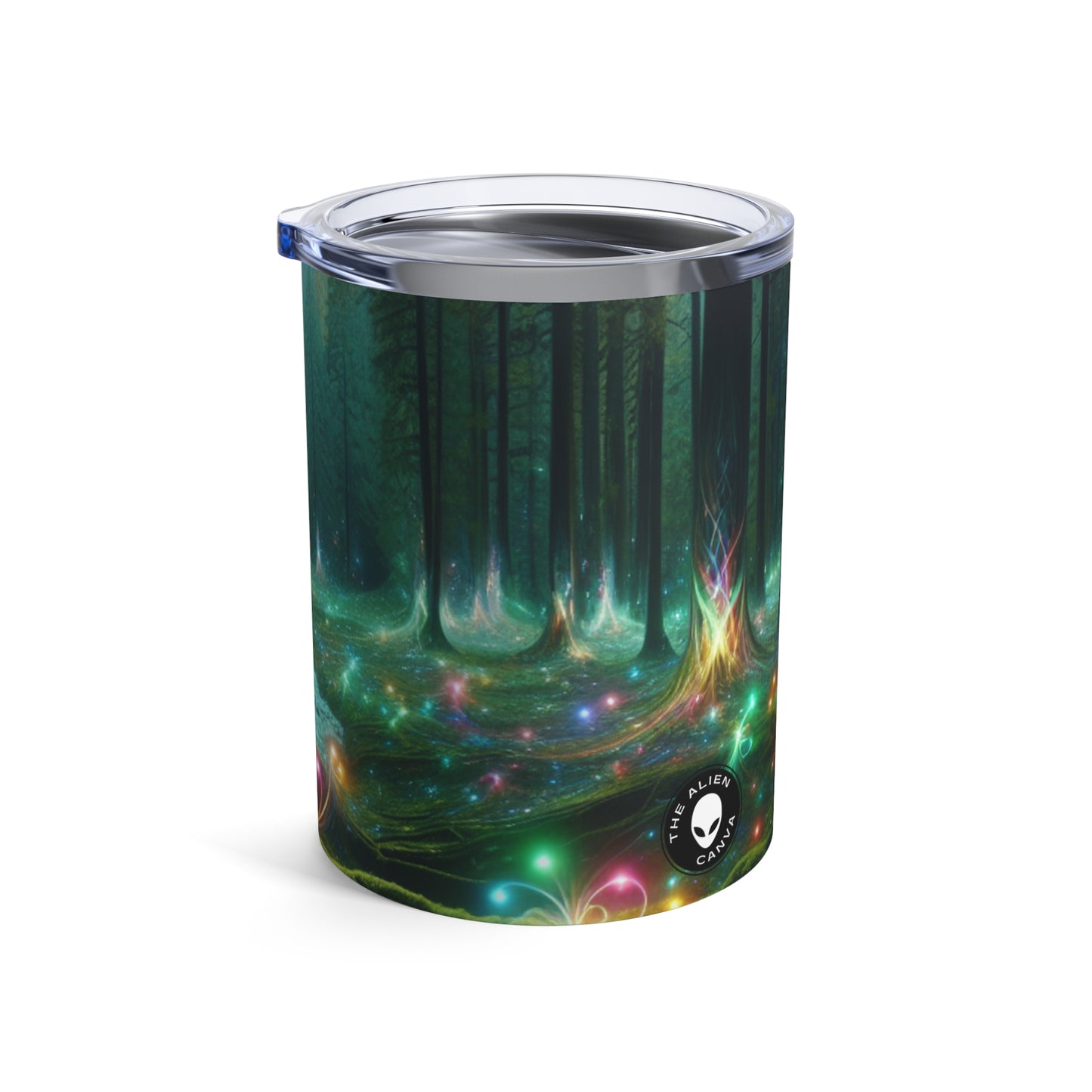 - Bosque encantado de cristales: un tapiz de luz - Vaso extraterrestre de 10 oz