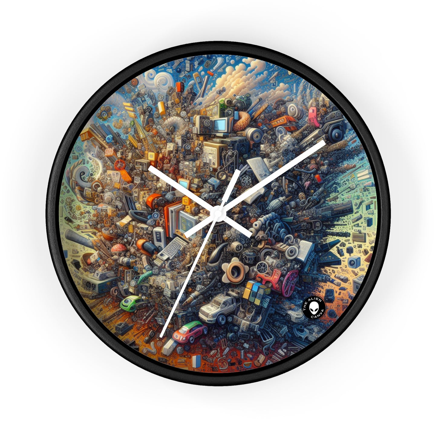 "Nightfall in the Neon City: A Hyper-Realistic Futuristic Metropolis" - The Alien Wall Clock Simulationism