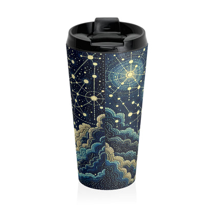 "Dotting the Heavens" - Taza de Viaje de Acero Inoxidable Alien Estilo Puntillismo