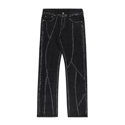 Tide Brand High Street Washed Retro Jeans Pantalon micro évasé pour hommes