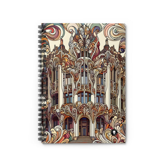 "Enchanted Seasons: Art Nouveau Forest Illustration" - The Alien Spiral Notebook (Ruled Line) Art Nouveau