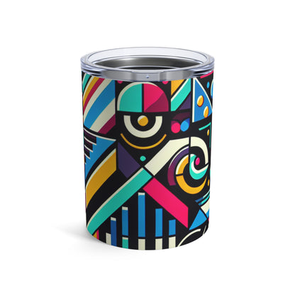 "Neon Geométrico Pop" - The Alien Vaso 10oz Estilo de arte contemporáneo