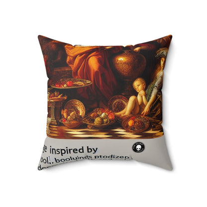 Venetian Reverie: A Contemporary Homage to the Vibrant Elegance of the Venetian School- The Alien Spun Polyester Square Pillow Venetian School